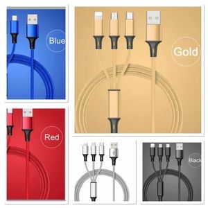 3 in 1 Fast USB Charging Cable universal for IPhone Samsung Android 5 colors 3F